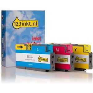 Inktcartridge 123inkt huismerk vervangt HP 953XL (1CC21AE) multipack cyaan/magenta/geel