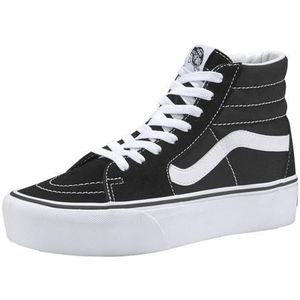 Vans, Schoenen, Dames, Zwart, 38 EU, Suède, Zwarte canvas en suède Sk 8-Hi 2.0 Sneaker