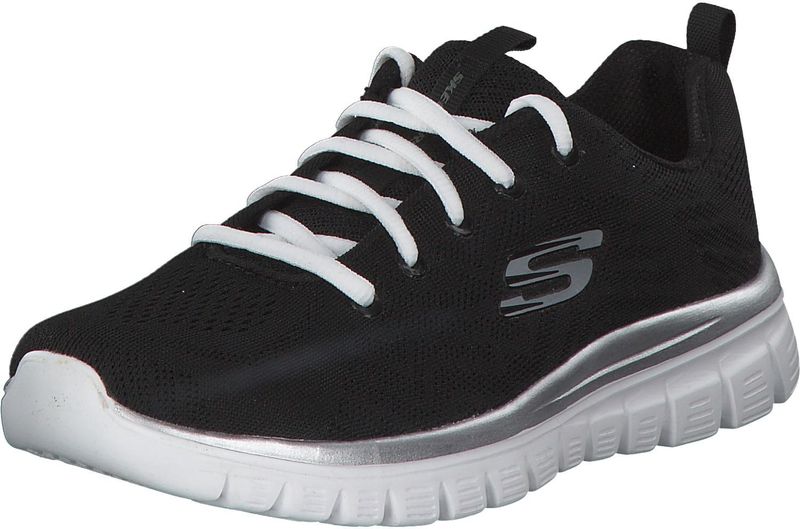 Skechers - 12615 Trainers - Graceful Get Connected - Zwart - Sportief - Veters