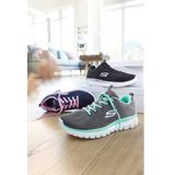 Grijs/Mint - Vrijetijdsschoen - Veterschoen - Memory Foam - Laag