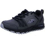 Skechers Escape Plan Sneakers voor heren, Houtskool Lederen Mesh Zwart Trim, 40 EU