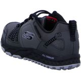 Skechers Escape Plan Sneakers voor heren, Houtskool Lederen Mesh Zwart Trim, 40 EU