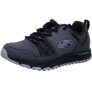Skechers Escape Plan Sneakers voor heren, Houtskool Lederen Mesh Zwart Trim, 40 EU