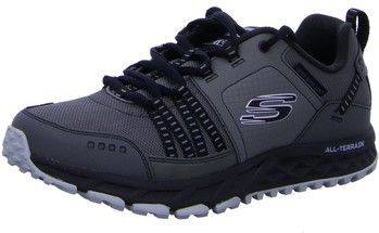 Skechers Escape Plan Sneakers voor heren, Houtskool Lederen Mesh Zwart Trim, 40 EU