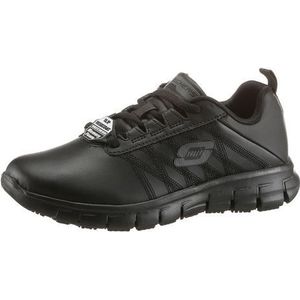 SKECHERS - Work Relaxed Fit Sure Track - Sneakers - Zwart - Leer
