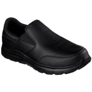 Skechers Flex Advantage Sr-Bronwood Slip On Sneakers voor heren, Zwart leder, 40 EU