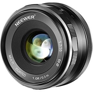 Neewer 35 mm F1.7 grote diafragma handmatige Prime vaste lens APS-C compatibel met Sony E-Mount digitale spiegelcamera A7III A9 NEX 3 3N 5 NEX 5T NEX 5 A6400 A5000 A5100 A6000 A6100 A6300 A6500 00