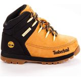 Timberland - Euro Sprint - Leren Halfhoge Veterlaarzen - Zwart - Voor Kinderen