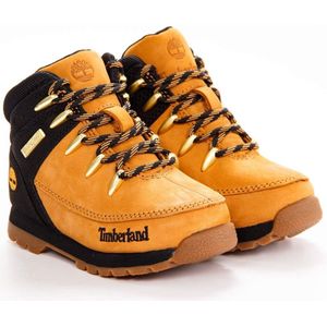 Timberland - Euro Sprint - Leren Halfhoge Veterlaarzen - Zwart - Voor Kinderen