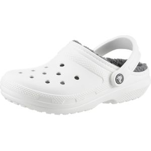 Crocs - Classic Lined Klompen - Wit / Grijs - Pluche Voering