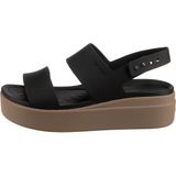 Crocs Brooklyn sandalen met lage sleehak voor dames, Zwart/Zwart, 42 EU
