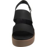 Crocs Brooklyn sandalen met lage sleehak voor dames, Zwart/Zwart, 42 EU