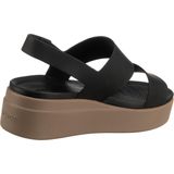Crocs Brooklyn sandalen met lage sleehak voor dames, Zwart/Zwart, 42 EU
