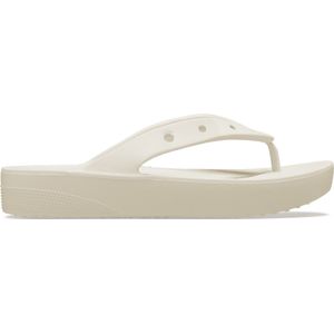 Crocs Dames Classic Platform Flip W Klomp, Bone01, 38/39 EU