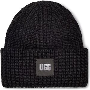 Ugg - Chunky Rib Beanie - Muts - Zwart - 78% Acryl, 17% Nylon, 5% Wol