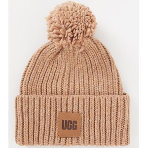 Ugg Chunky Rib Knit Beanie With Pom Chestnut Muts