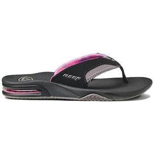Reef - Fanning Flip Flop - Dames - Zwart Grijs - Vegan Leer + Rubber Zool