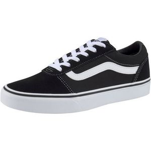 Vans Ward Suede/Canvas Dames Sneakers - Black/White - Maat 38.5
