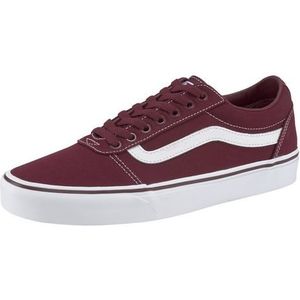 Vans Sneaker Ward Canvas heren Low-Top Trainers , Rood Canvas Port Royale Wit , 48 EU