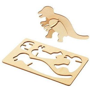 Bouwpakketje Houten 3D Dinosaurus, Set van 4