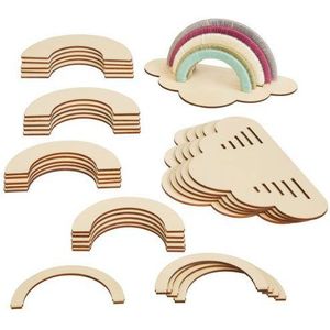 Colorations - Maak en Versier je Eigen Houten Regenboog, Set van 6