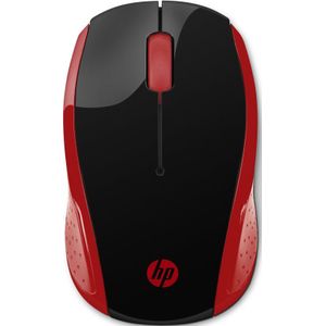 HP 200 RF Draadloos 1000DPI Ambidextrous Zwart, Rood muis