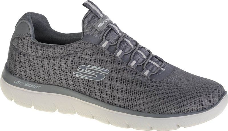 Skechers - SUMMITS - Sneaker - Charcoal - Mesh - Zacht Plat Bovenwerk