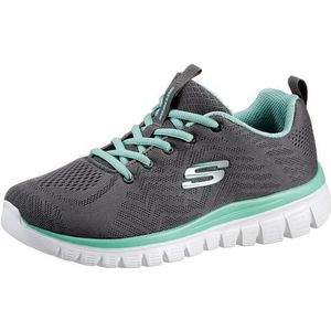 Skechers Graceful Get Connected Sneakers voor dames, Antracietgroene rand, 4 UK Wide