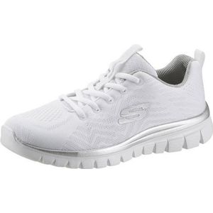 Skechers Graceful Get Connected damessneakers, WSL wit zilver, 38 EU