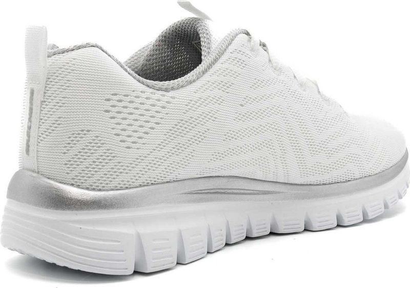 Skechers Graceful Get Connected Sneakers voor dames, wit/zilverkleurig., 36 EU