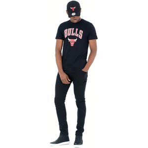 Chicago Bulls - Crew Hals - T-shirt - Zwart - Katoen - Officiële Logo