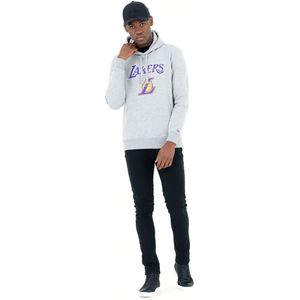 New Era - NBA Los Angeles Lakers Team Logo Hoodie - Grijs Maat XL, Kleur Grijs