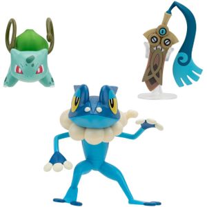 Pokémon Batte Figuur Set - Honedge, Bulbasaur, Frogadier, 3st.