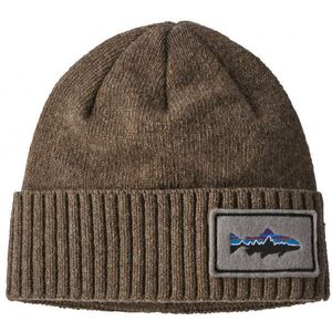 Muts Patagonia Unisex Brodeo Beanie Fitz Roy Trout Patch Ash Tan