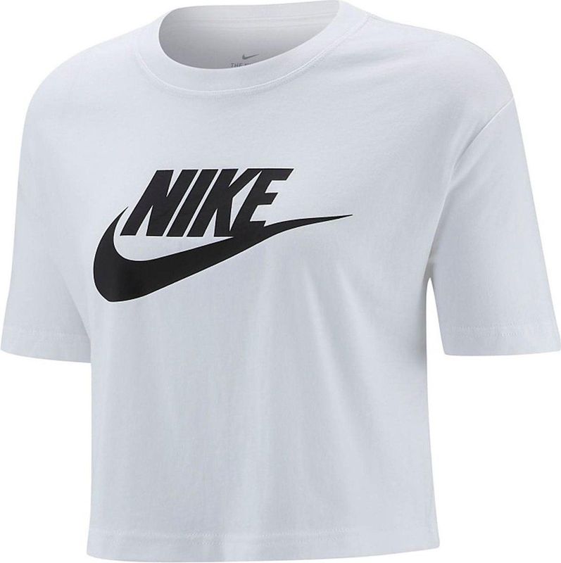 Nike - Crop Icon Tee - T-shirt - Wit - Katoen