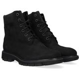 Timberland - Stijlvolle Veterboots - Zwart - Nubuck Leer - Waterdicht Timber Dry™