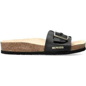 Mephisto, Comfortabele dames slippers met Soft-Air technologie Zwart, Dames, Maat:37 EU