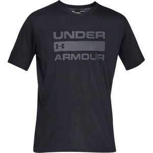 Under Armour Team Issue Wordmark SS Heren Sportshirt - Black Rhino Gray