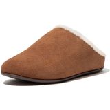 Fitflop Chrissie Shearling Pantoffels met open rug voor dames, Bruin Tumbled Tan 645, 38 EU