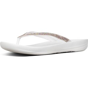 Fitflop Sparkle Classic Iqushion teenslippers voor dames, wit, 194, 39 EU