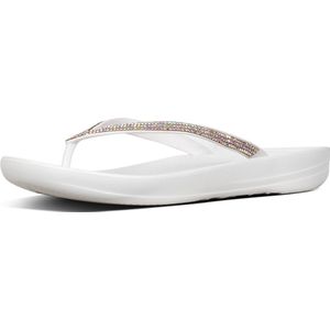 FitFlop Iqushion Sparkle teenslippers dames wit/zilver