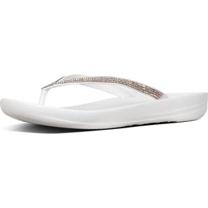 FitFlop Iqushion Sparkle teenslippers dames wit/zilver