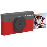 AGFA Realipix Mini S - Instant Camera (Foto 5,3 x 8,6 cm - 2,1 x 3,4 inch, 10 MP, LCD-scherm 1,7 inch, Bluetooth, lithium-batterij, 4-pass-thermosublimatie) zwart / rood