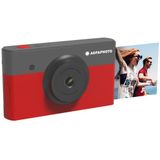 AgfaPhoto AGFA Foto, Realipix Mini S - Instant Camera (Foto 5,3 x 8,6 cm – 2,1 x 3,4 inch, 10 MP, LCD-display 1,7 inch, Bluetooth, Lithium batterij, Thermosublimatie 4-Pass) Zwart & Rood