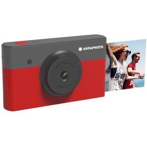 AgfaPhoto AGFA Foto, Realipix Mini S - Instant Camera (Foto 5,3 x 8,6 cm – 2,1 x 3,4 inch, 10 MP, LCD-display 1,7 inch, Bluetooth, Lithium batterij, Thermosublimatie 4-Pass) Zwart & Rood