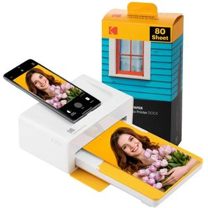 Kodak - Dock Plus PD460 - Draagbare Fotoprinter - Geel en Wit - 10 x 15 cm - Bluetooth