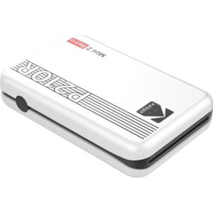 Kodak Mini 2 retro draagbare fotoprinter voor iOS en Android, Bluetooth - wit - 8 vellen (54 x 86 mm, 4-pass-technologie, echte foto)
