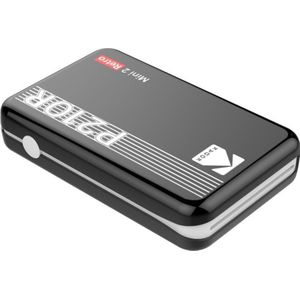 KODAK Mini 2 draagbare fotoprinters, instant foto's in het formaat 54 x 86 mm, Bluetooth en compatibel met iOS- en Android-smartphones, zwart