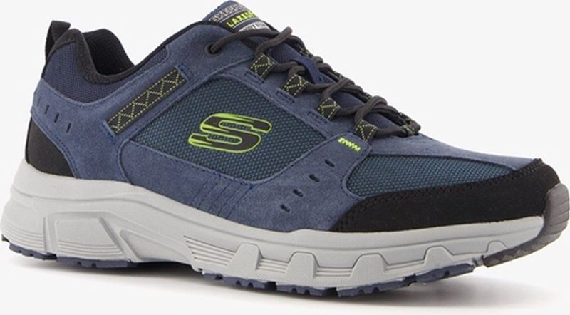 Skechers - Oak Canyon - Wandelschoen - Blauw Navy Lime - Suède - Synthetisch