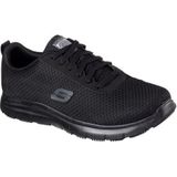 Skechers Flex Advantage 77125-blk Low-Top Sneakers voor heren, Zwarte Mesh Water Vlek Afstotend Behandeling, 39 EU